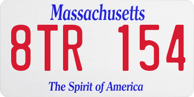 MA license plate 8TR154