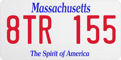 MA license plate 8TR155
