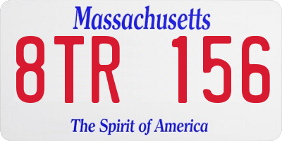 MA license plate 8TR156