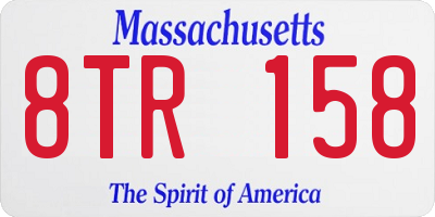 MA license plate 8TR158