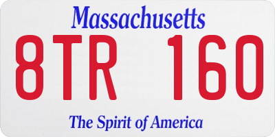 MA license plate 8TR160