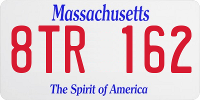 MA license plate 8TR162