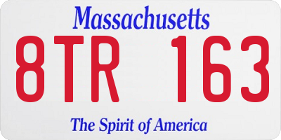 MA license plate 8TR163