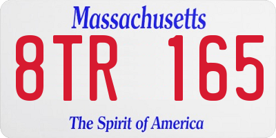 MA license plate 8TR165