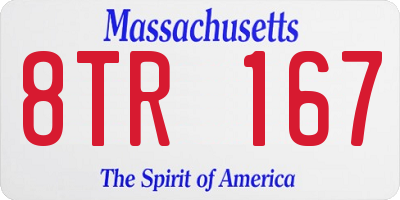 MA license plate 8TR167