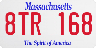 MA license plate 8TR168
