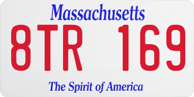 MA license plate 8TR169