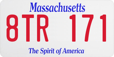 MA license plate 8TR171