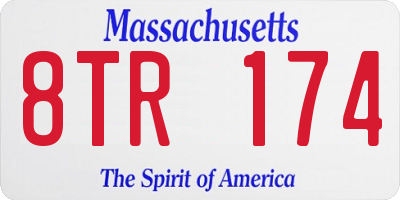 MA license plate 8TR174