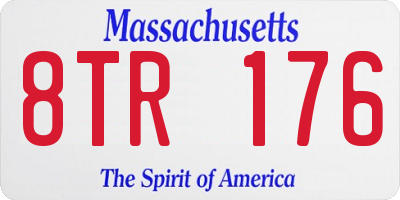 MA license plate 8TR176