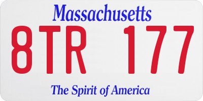 MA license plate 8TR177