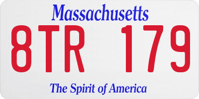 MA license plate 8TR179