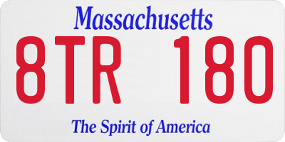 MA license plate 8TR180