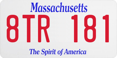 MA license plate 8TR181