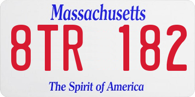 MA license plate 8TR182