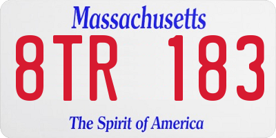 MA license plate 8TR183