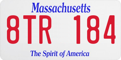 MA license plate 8TR184