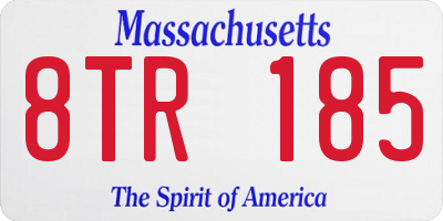 MA license plate 8TR185