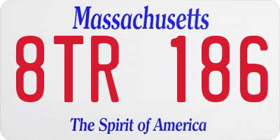 MA license plate 8TR186