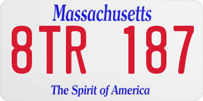 MA license plate 8TR187