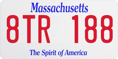 MA license plate 8TR188