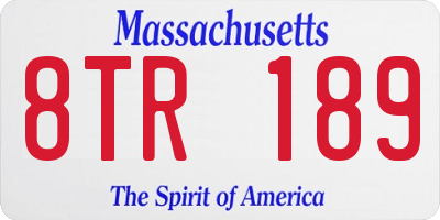 MA license plate 8TR189