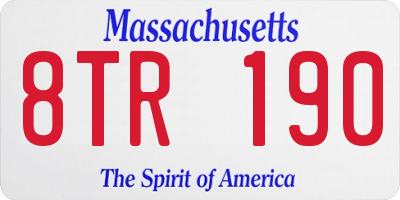 MA license plate 8TR190