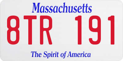 MA license plate 8TR191