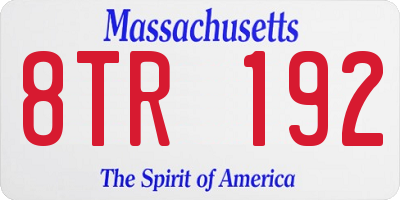 MA license plate 8TR192