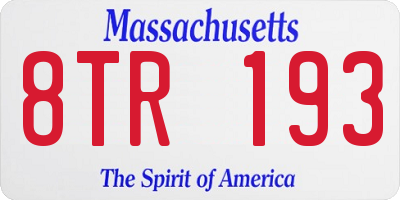 MA license plate 8TR193