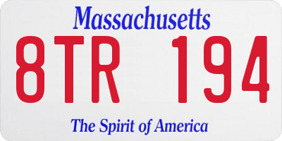 MA license plate 8TR194