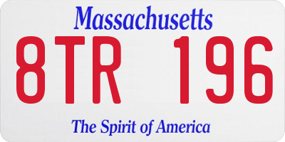 MA license plate 8TR196