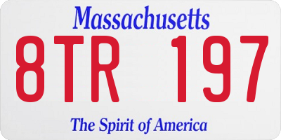 MA license plate 8TR197
