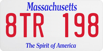 MA license plate 8TR198