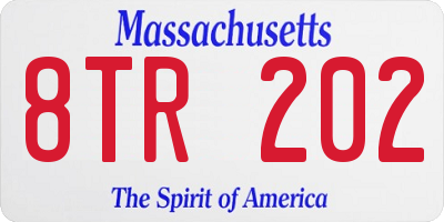 MA license plate 8TR202
