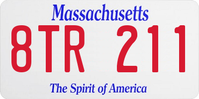 MA license plate 8TR211