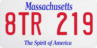 MA license plate 8TR219