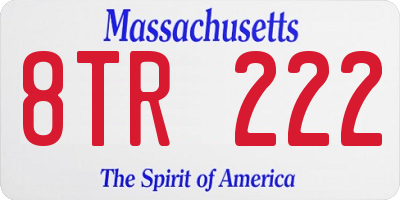 MA license plate 8TR222