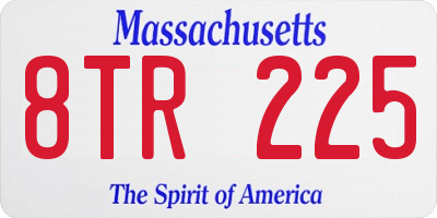 MA license plate 8TR225