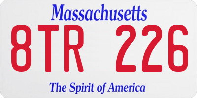 MA license plate 8TR226