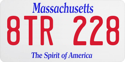MA license plate 8TR228