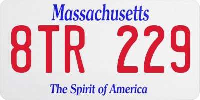 MA license plate 8TR229