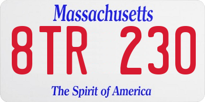 MA license plate 8TR230