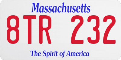 MA license plate 8TR232