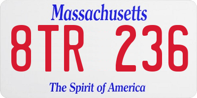MA license plate 8TR236