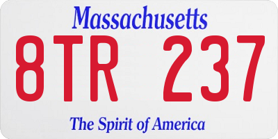 MA license plate 8TR237