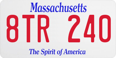 MA license plate 8TR240