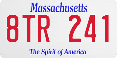 MA license plate 8TR241