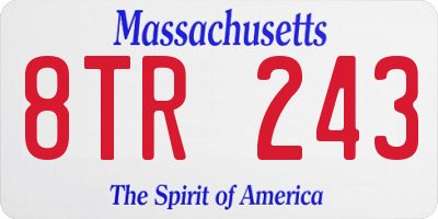 MA license plate 8TR243