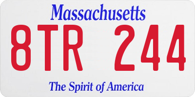 MA license plate 8TR244